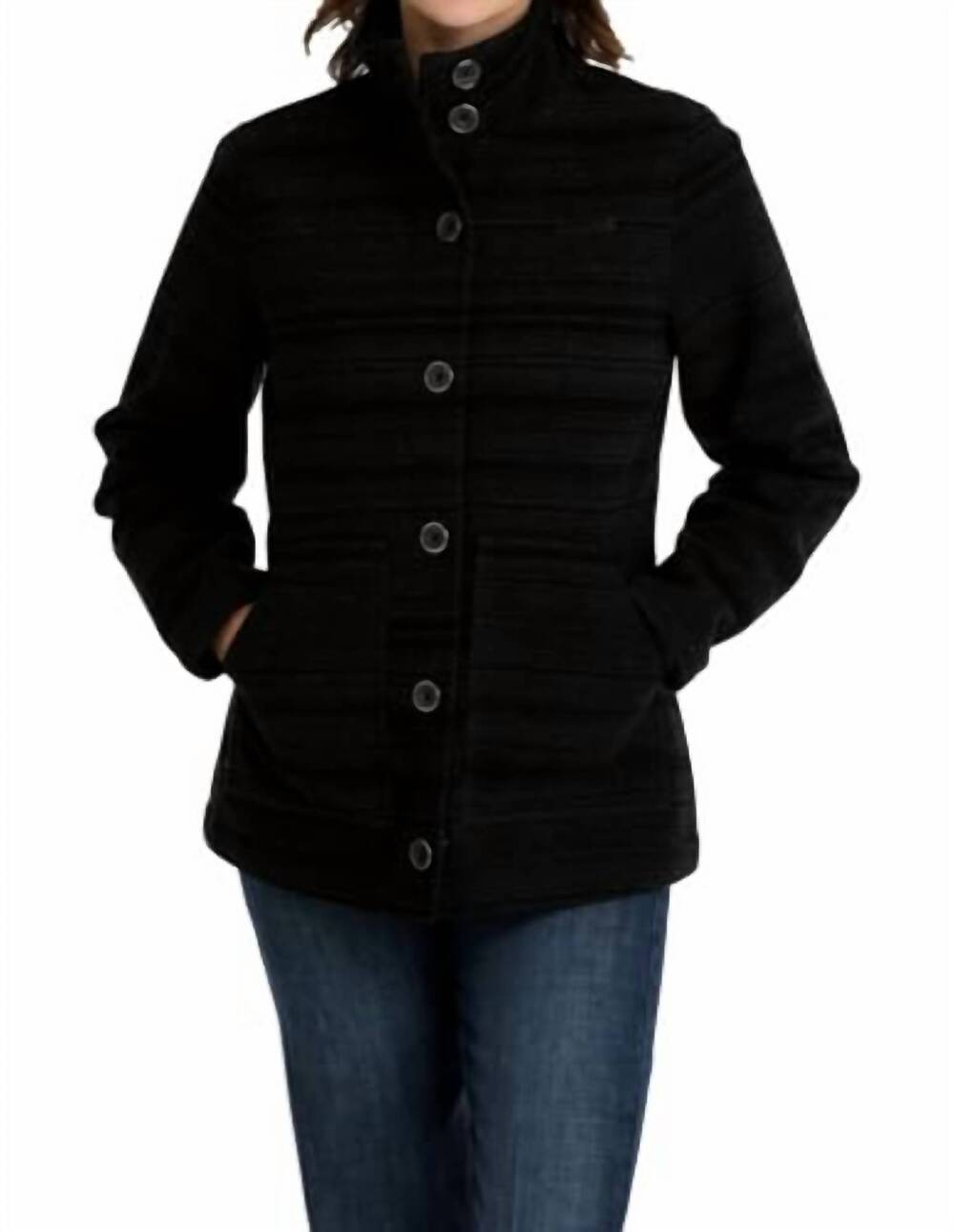 NEW CINCH wooly twill jacket in black